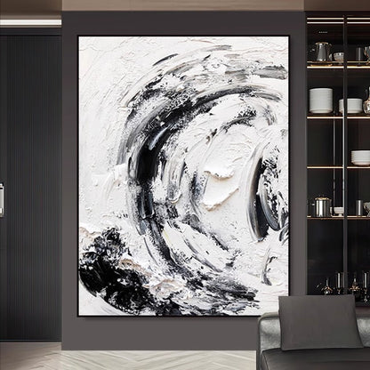 Monochrome Melody Abstract 3D Texture Art Painting