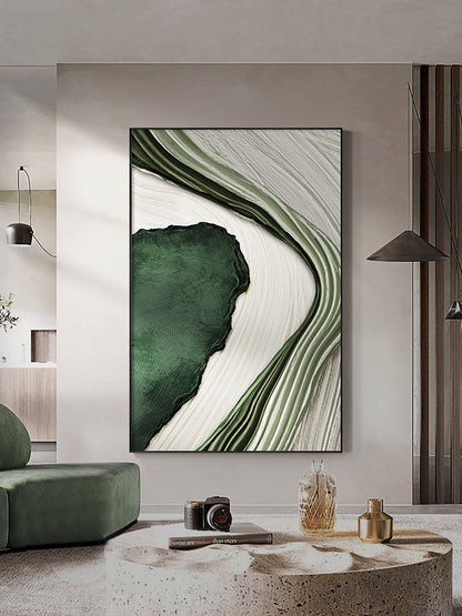 Verdant Waves and Valleys Abstract Painting