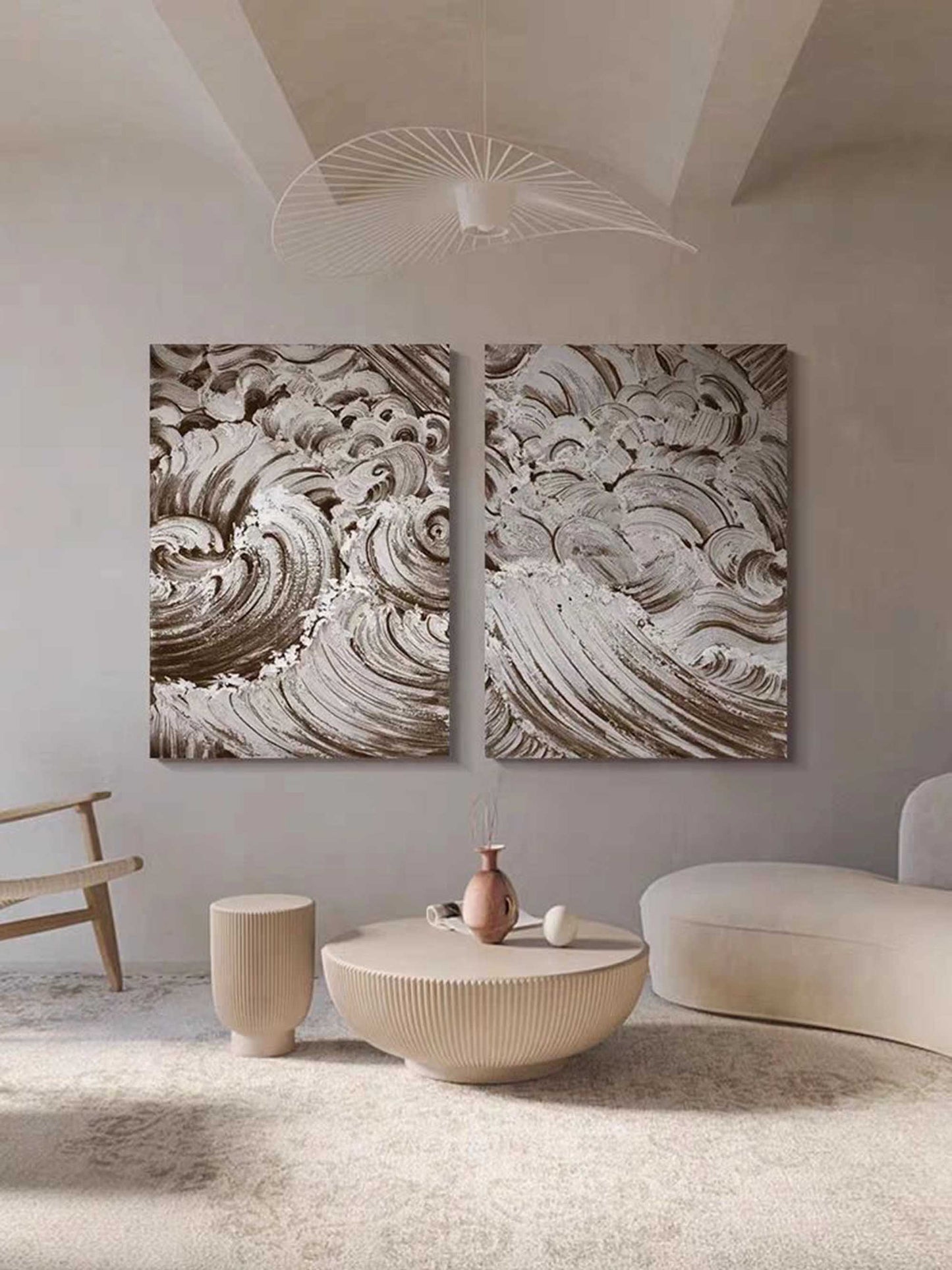 Rhythm of the Waves Abstract Painting Set Of 2