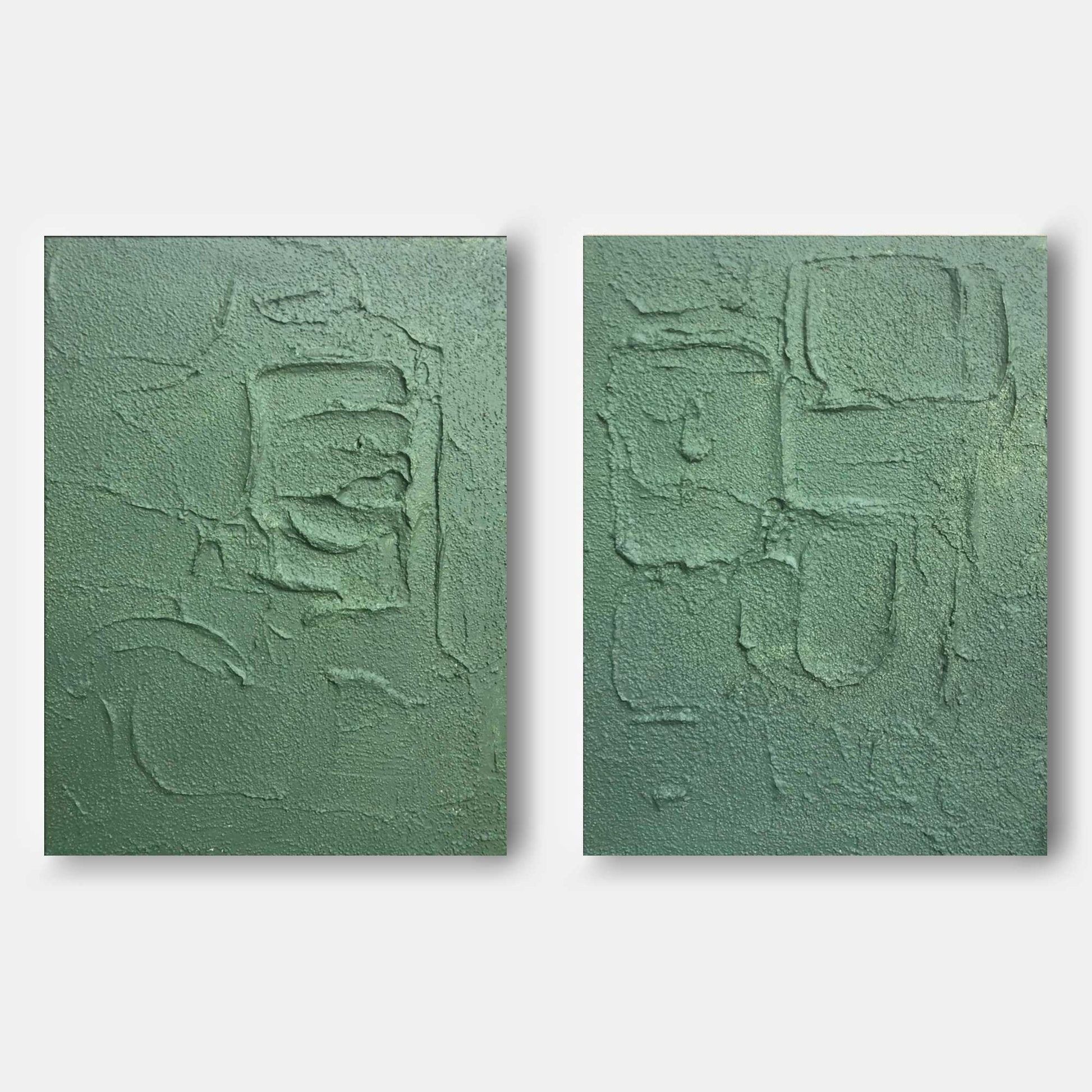 Abstract Painting Set Of 2 "Imprints of Time"