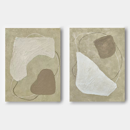 Flowing Forms Abstract Painting Set Of 2