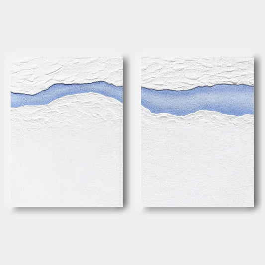 Still Waters, Deep Currents Abstract Painting Set Of 2