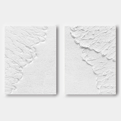 Ice Crackle Texture Abstract Painting Set Of 2
