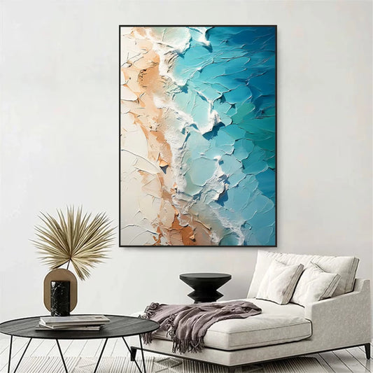 Coastal Harmony Ocean And Sky Painting