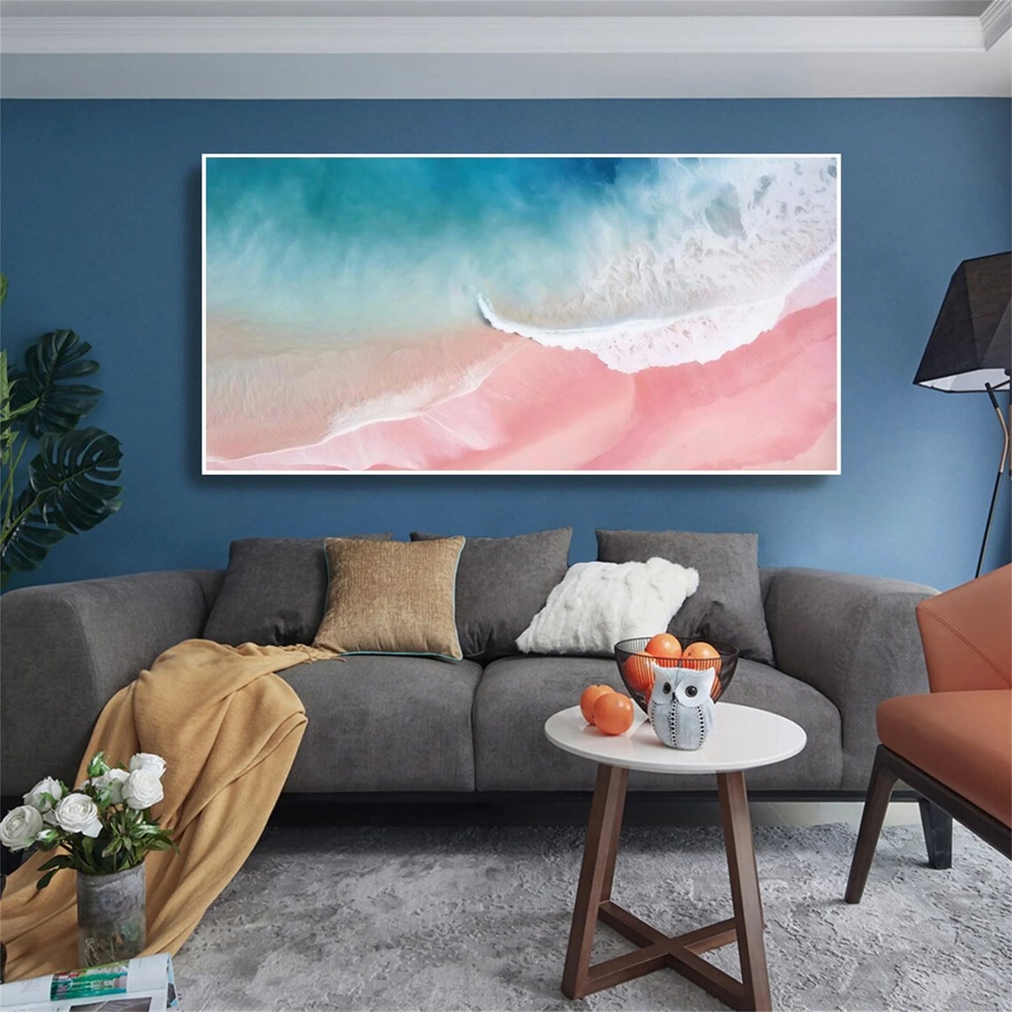Cotton Candy Coastline Ocean And Sky Painting