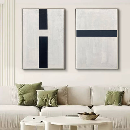 Minimalist Lines Abstract Painting Set Of 2