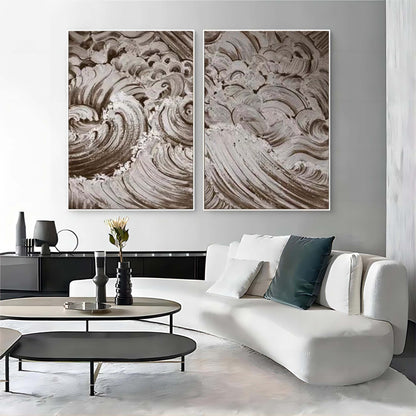 Rhythm of the Waves Abstract Painting Set Of 2