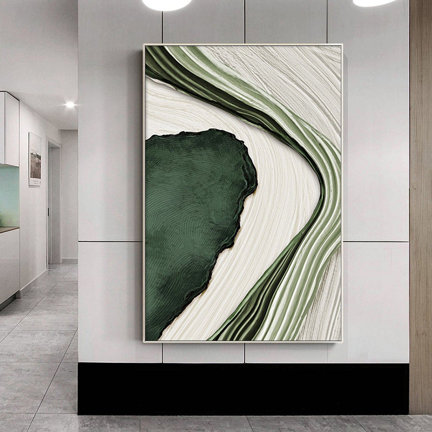 Verdant Waves and Valleys Abstract Painting