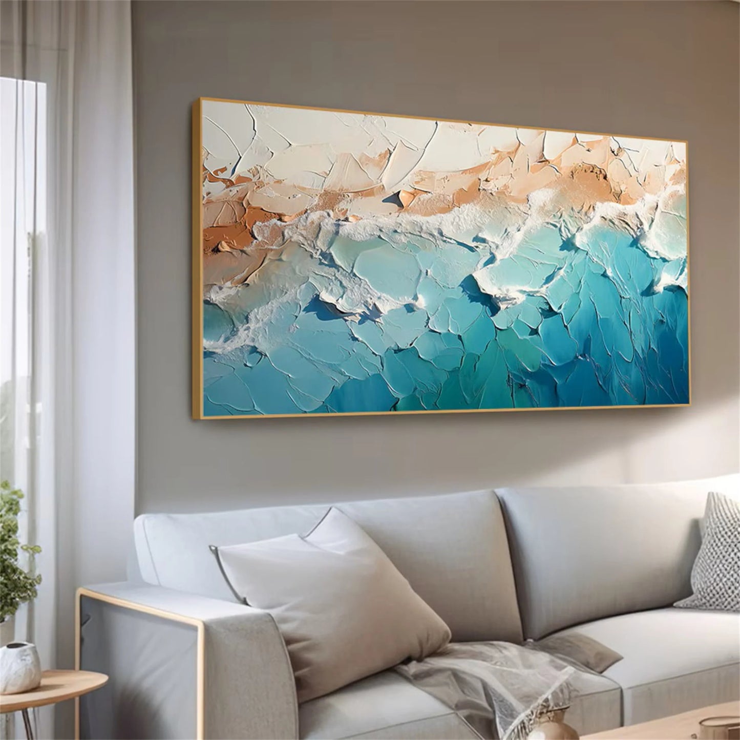Tranquil Shores Ocean And Sky Painting