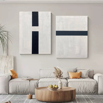 Minimalist Lines Abstract Painting Set Of 2