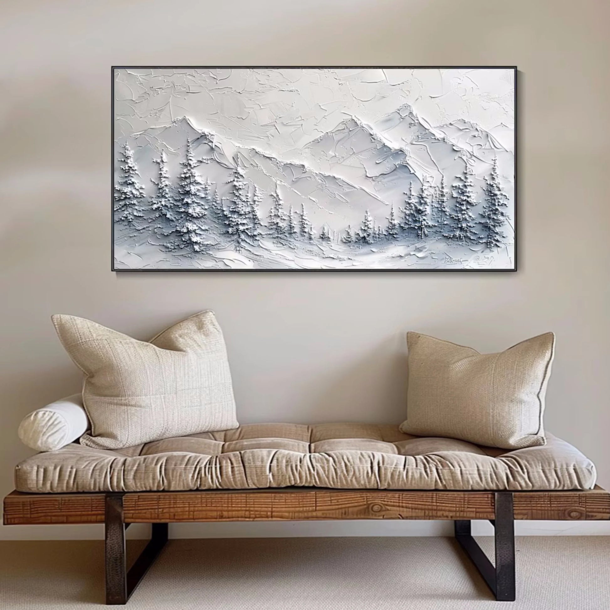 Minimalistic Balance Canvas Painting "Winter Tranquility"