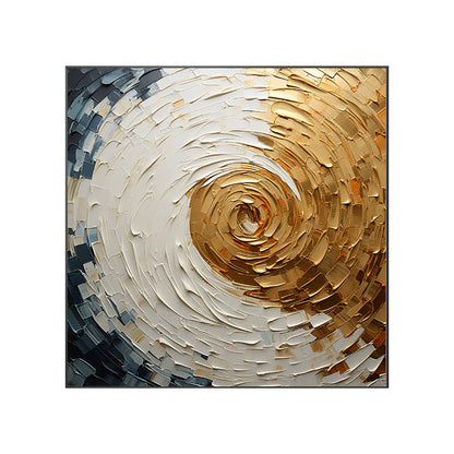 Abstract Style Hand Drawn Texture Oil Painting"Golden Swirl"