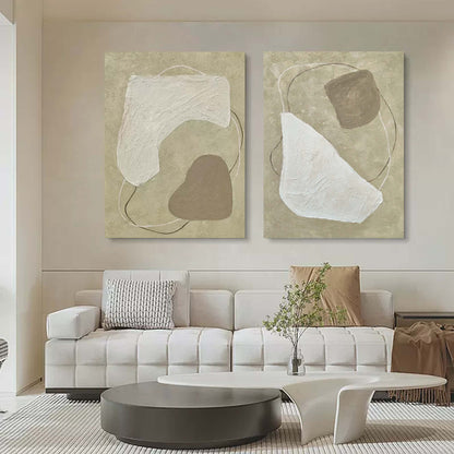 Flowing Forms Abstract Painting Set Of 2