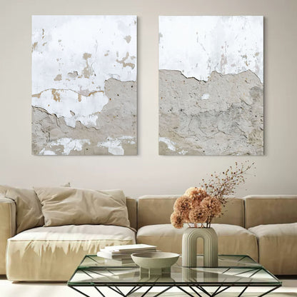 Abstract Painting Set Of 2 "Wall of Ages" 