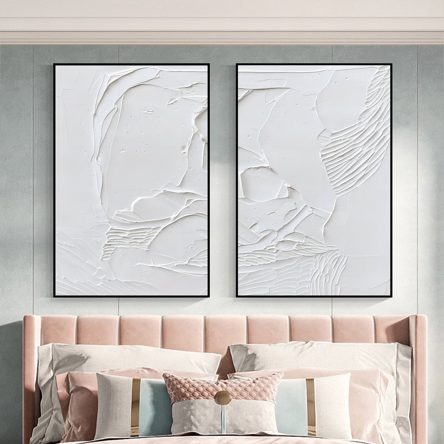 Abstract Painting Set Of 2 "Frozen Moments"