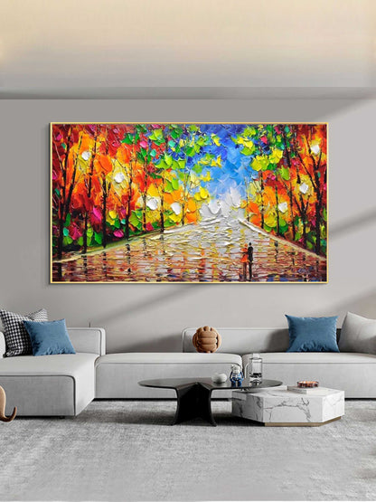 Vibrant Stroll Colorful Painting